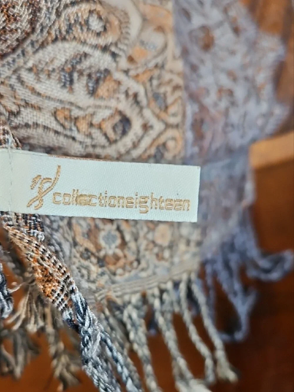 Brown and Tan Paisley Scarf